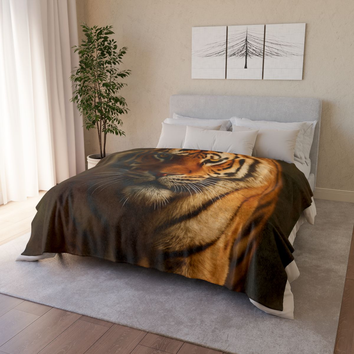 Amber Stalker Bengal Tiger designer printed blankets