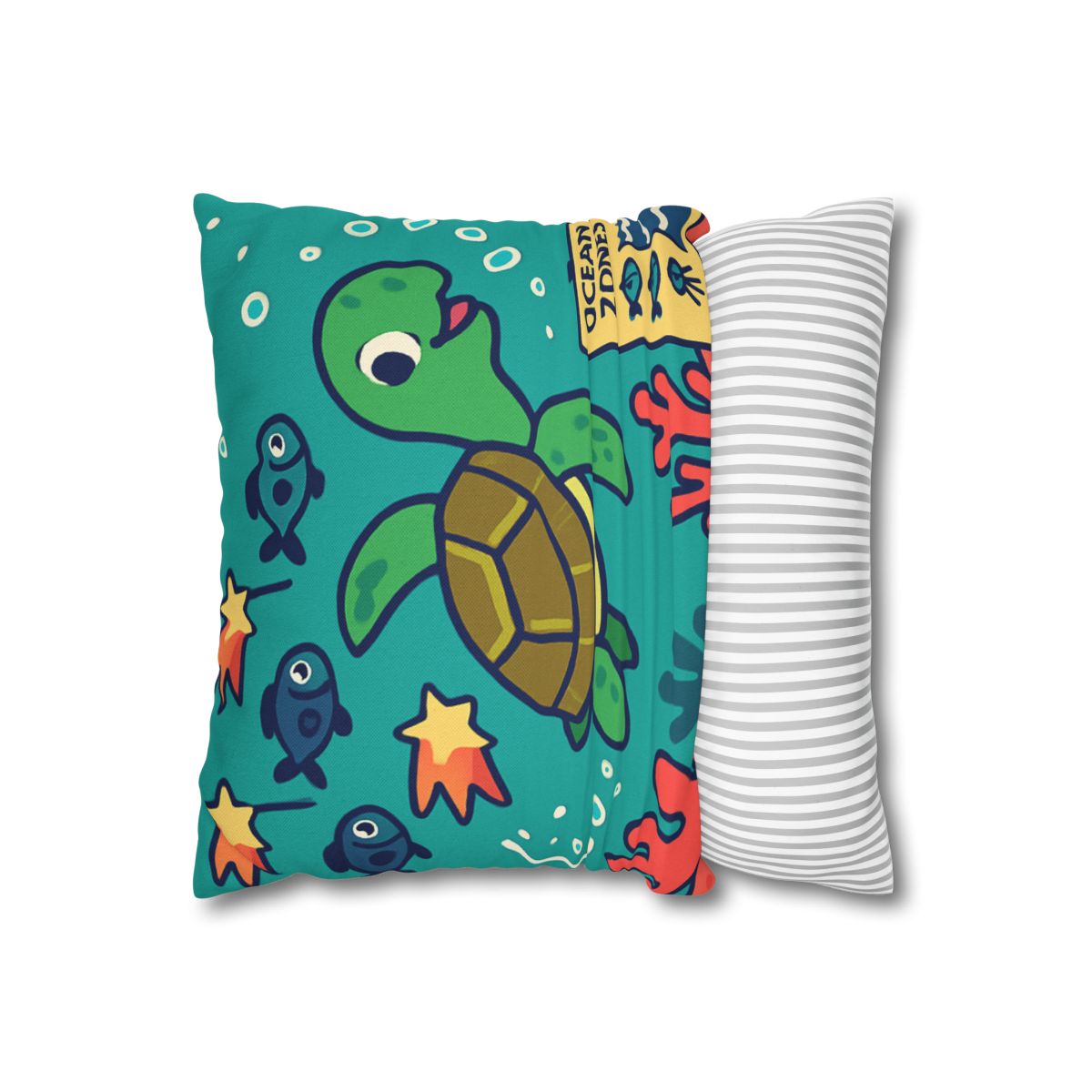 Coral Comet Turtle Parade trendy patterned pillow cases