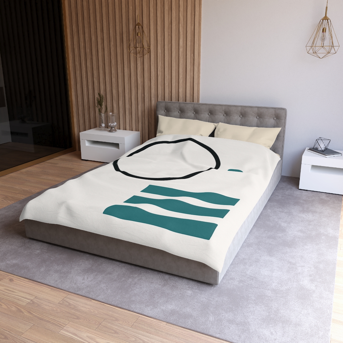 Orbiting Bars And Hollow Circle trendy bedroom duvets