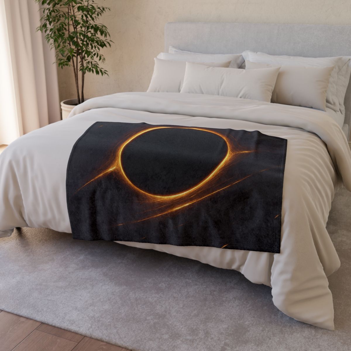 Black Hole Silhouette personalized cozy blankets