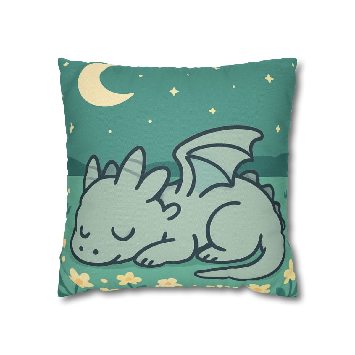 Moonlight Meadow Dragon designer print pillow cases