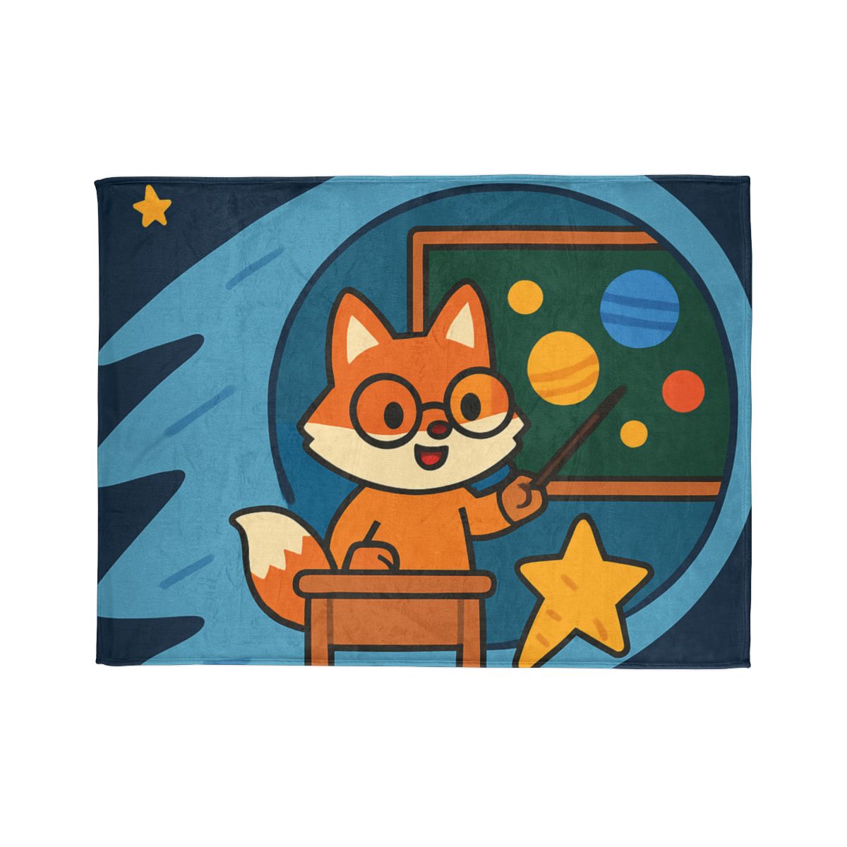 Comet Classroom With The Curious Fox custom blankets