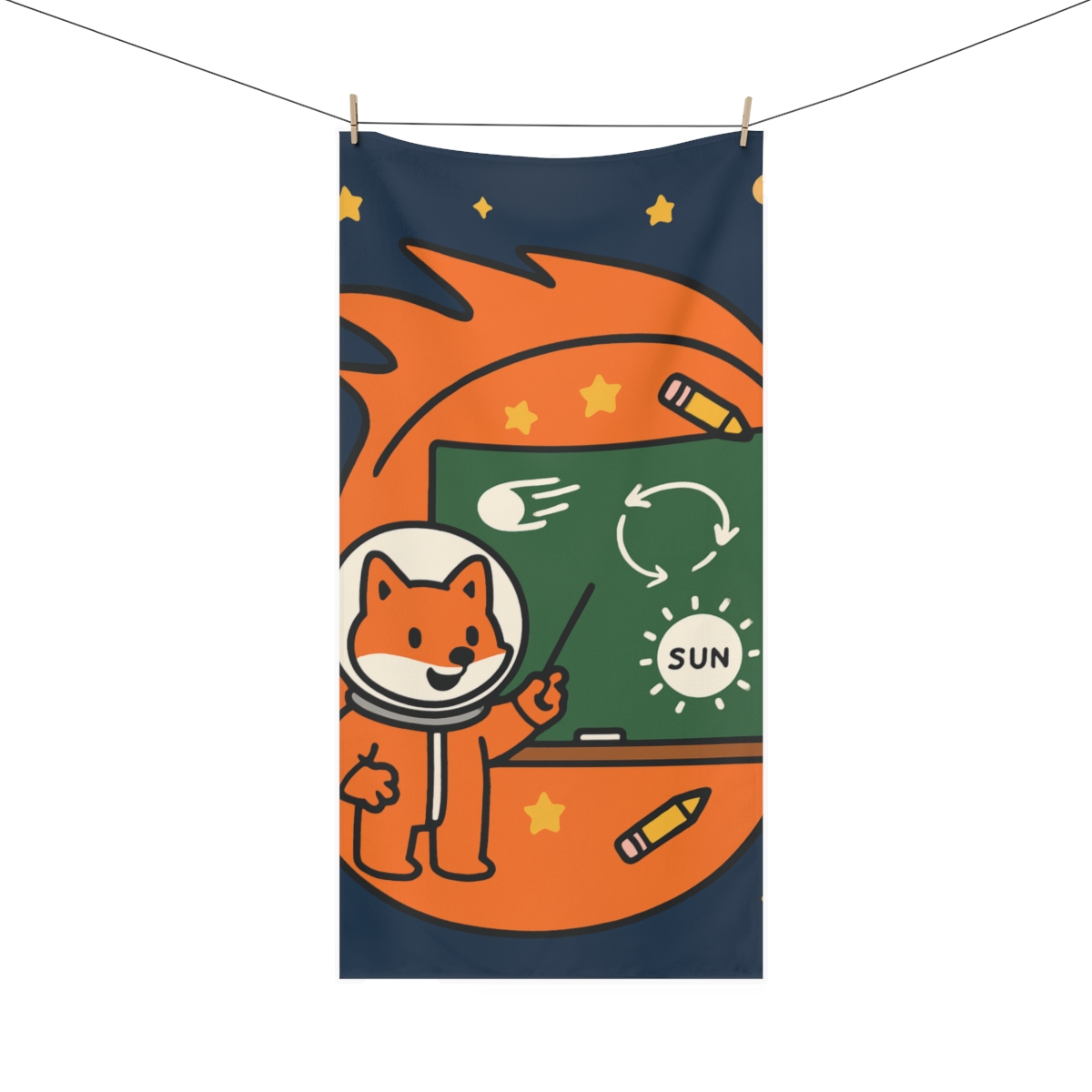 Comet Classroom With Astro Fox decorative home towelscustom towels