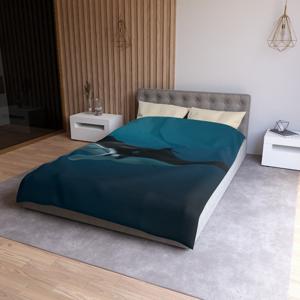 Midwater Dancer Manta Ray personalized bedding duvets