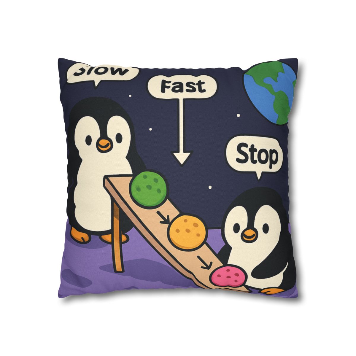 Moonlight Penguin Ice Cream Physics personalized pillow covers