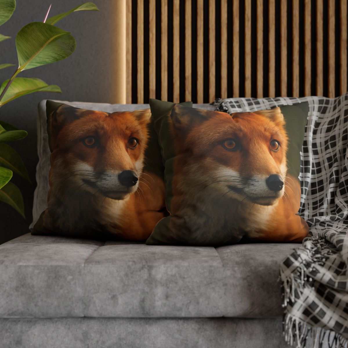 Crimson Whisper Red Fox stylish decorative pillowcases