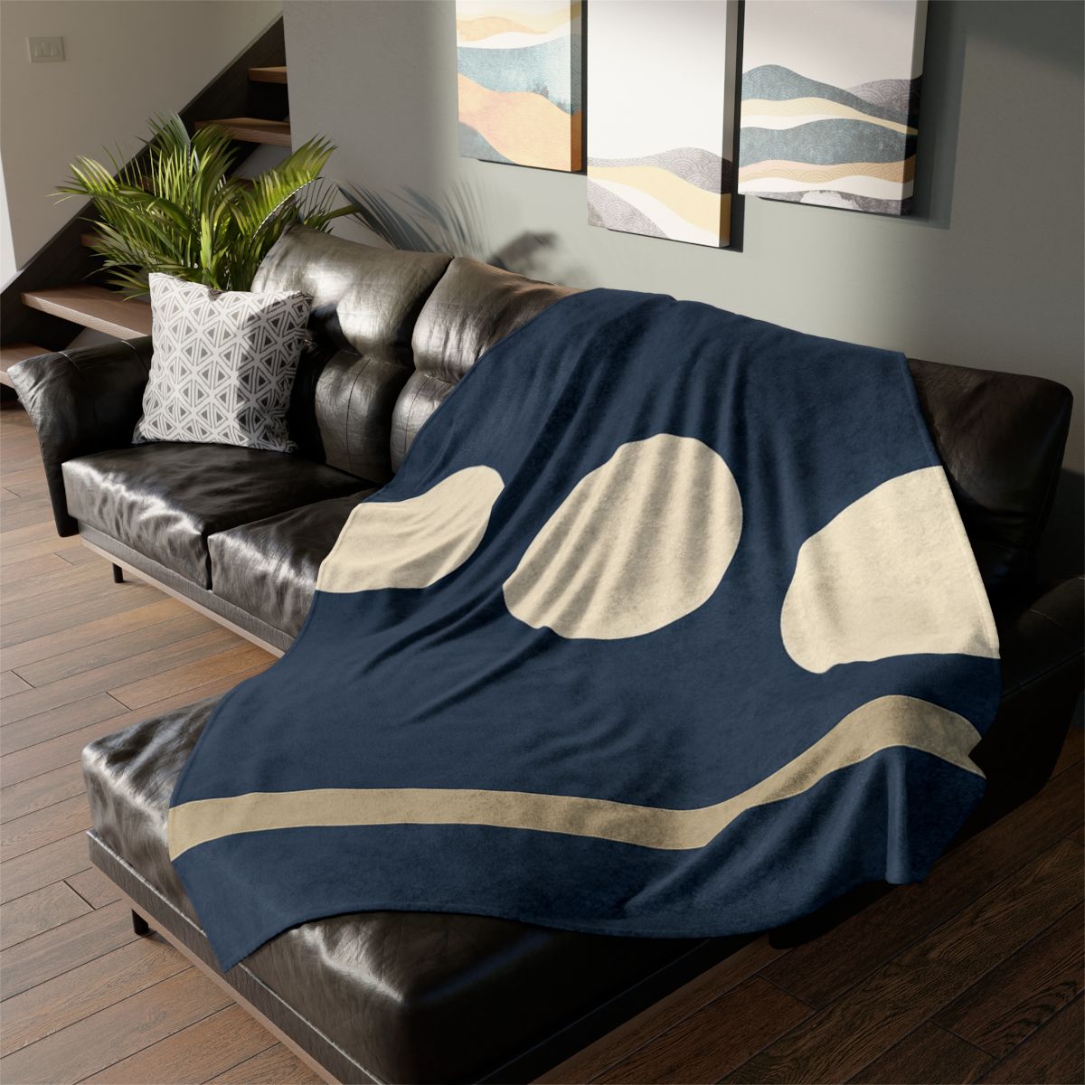 Staggered Trio With Vertical Bar stylish throw blankets