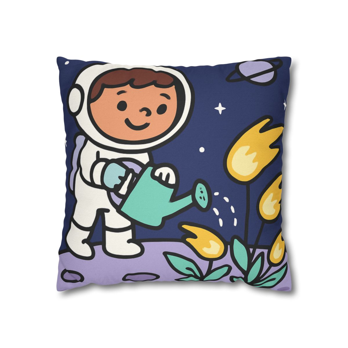 Comet Garden On Moon Meadow trendy patterned pillow cases