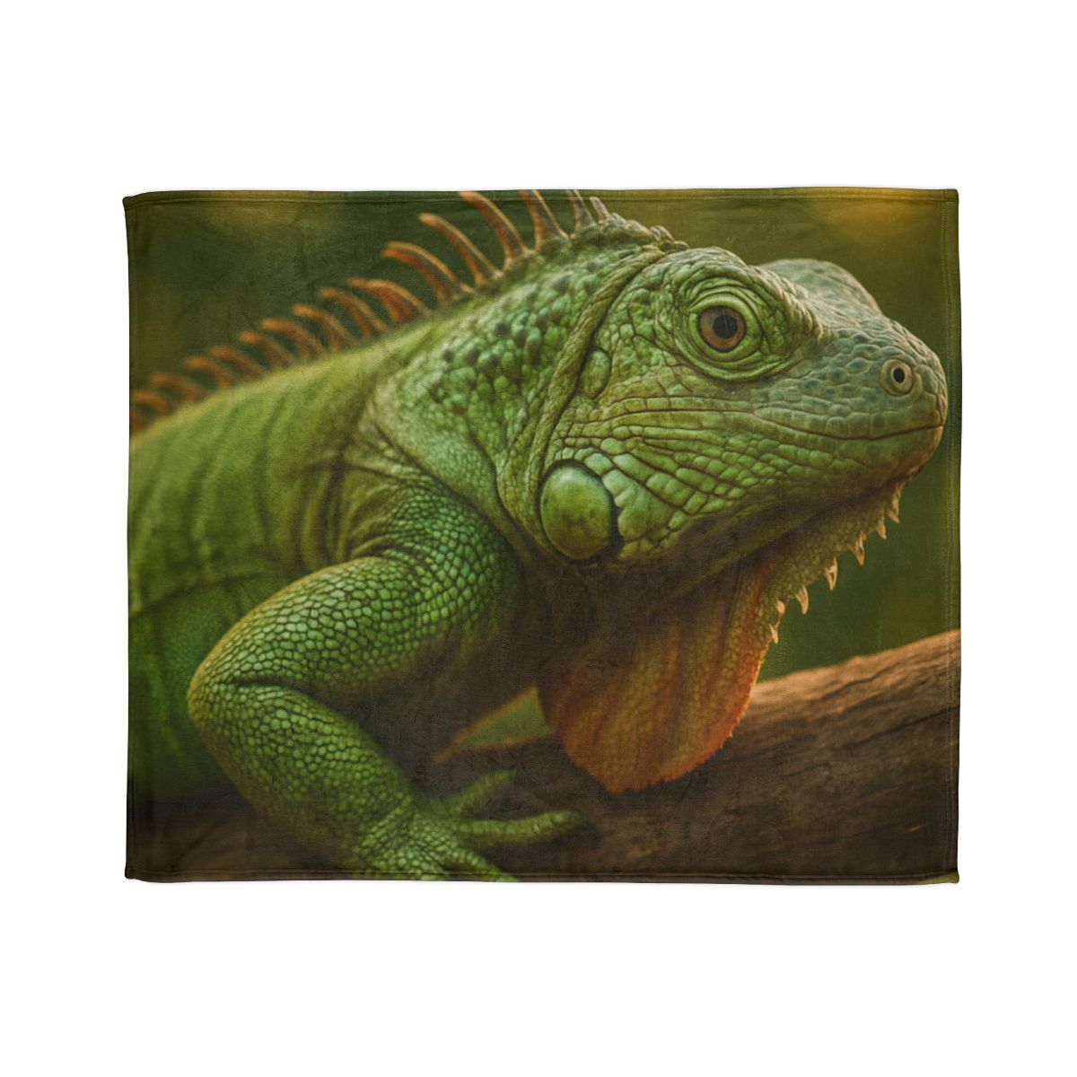 Orbit Glow Green Iguana soft fleece blankets