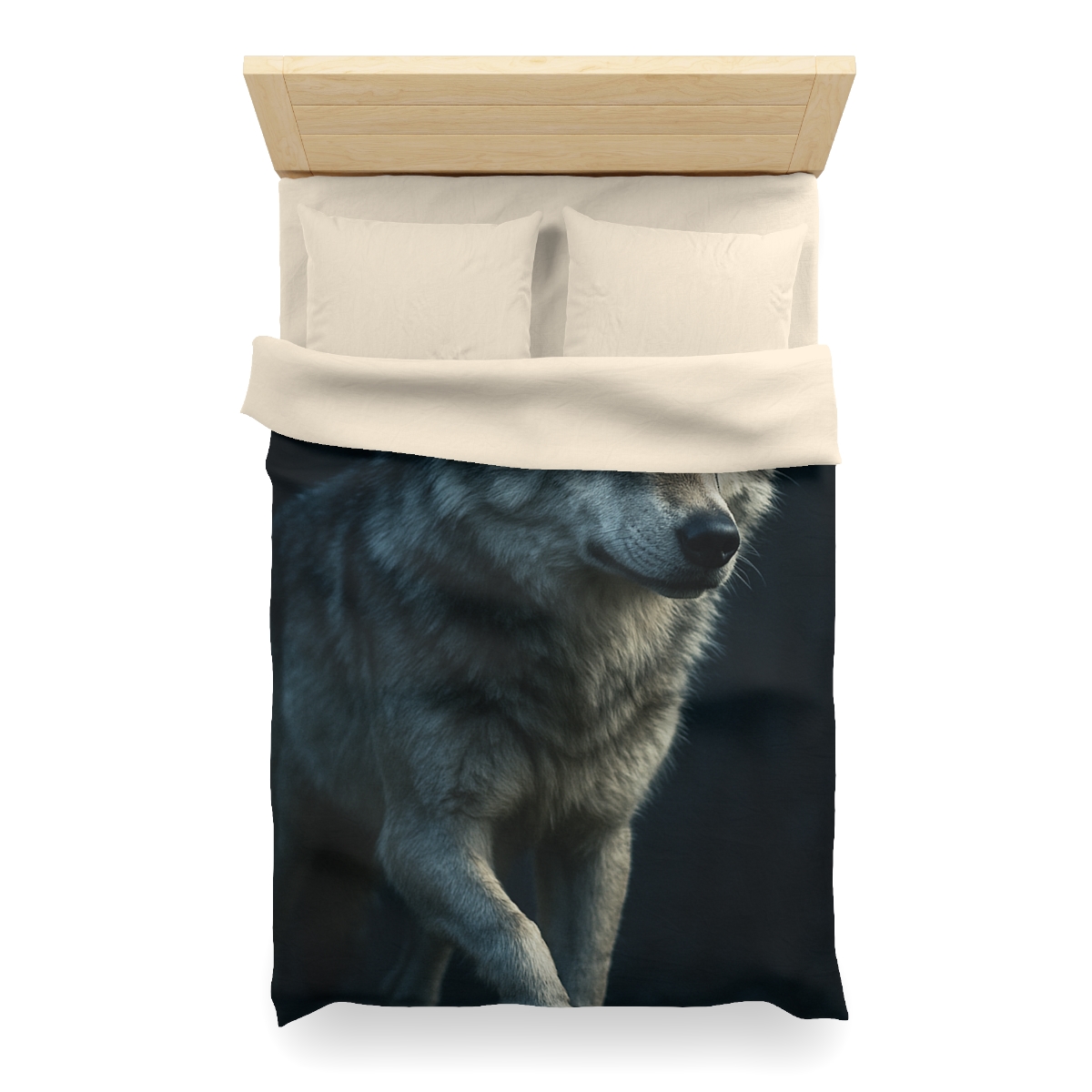 Moonlit Pause Gray Wolf trendy bedroom duvets