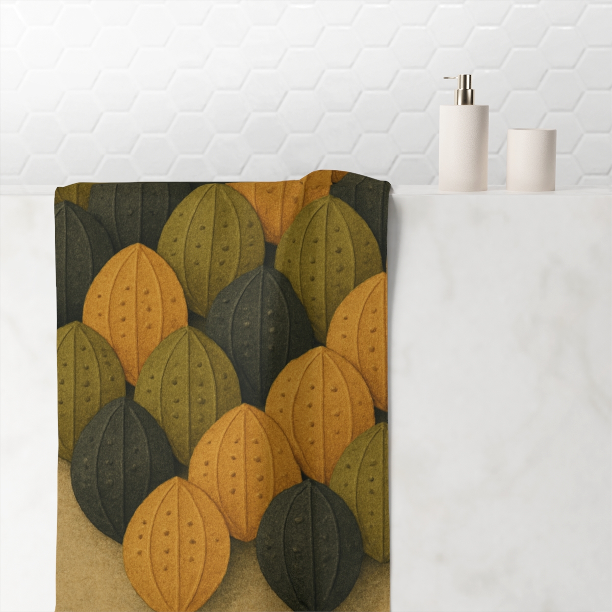 Seed Pod Cluster Mosaic unique gift towels