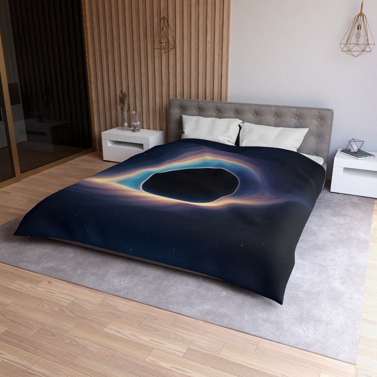 Prismatic Singularity Horizon duvets for gifts
