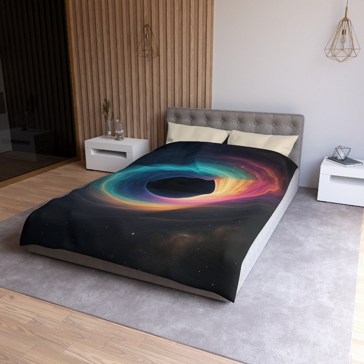 Prismatic Singularity Bloom personalized bedding duvets