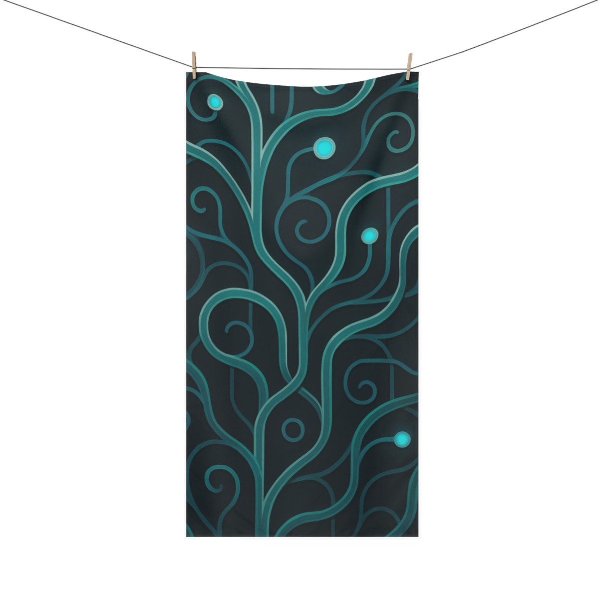 Vine Circuit Lattice designer printed towels