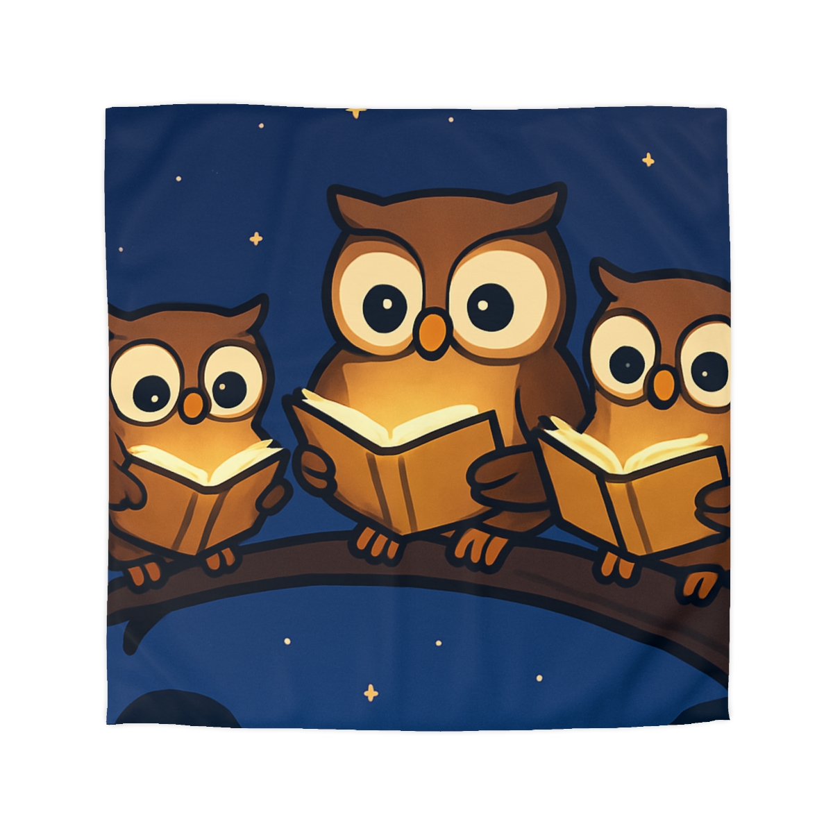 Moonlight Library Of Owls personalized bedding duvets