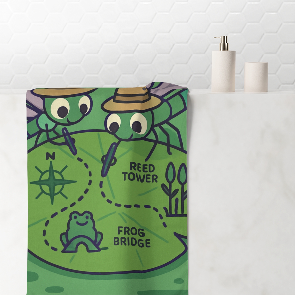 Dragonfly Mapmakers Of The Misty Marsh trendy hand towels