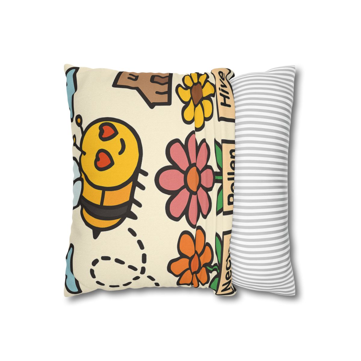 Robot Bee Pollination Map trendy patterned pillow cases