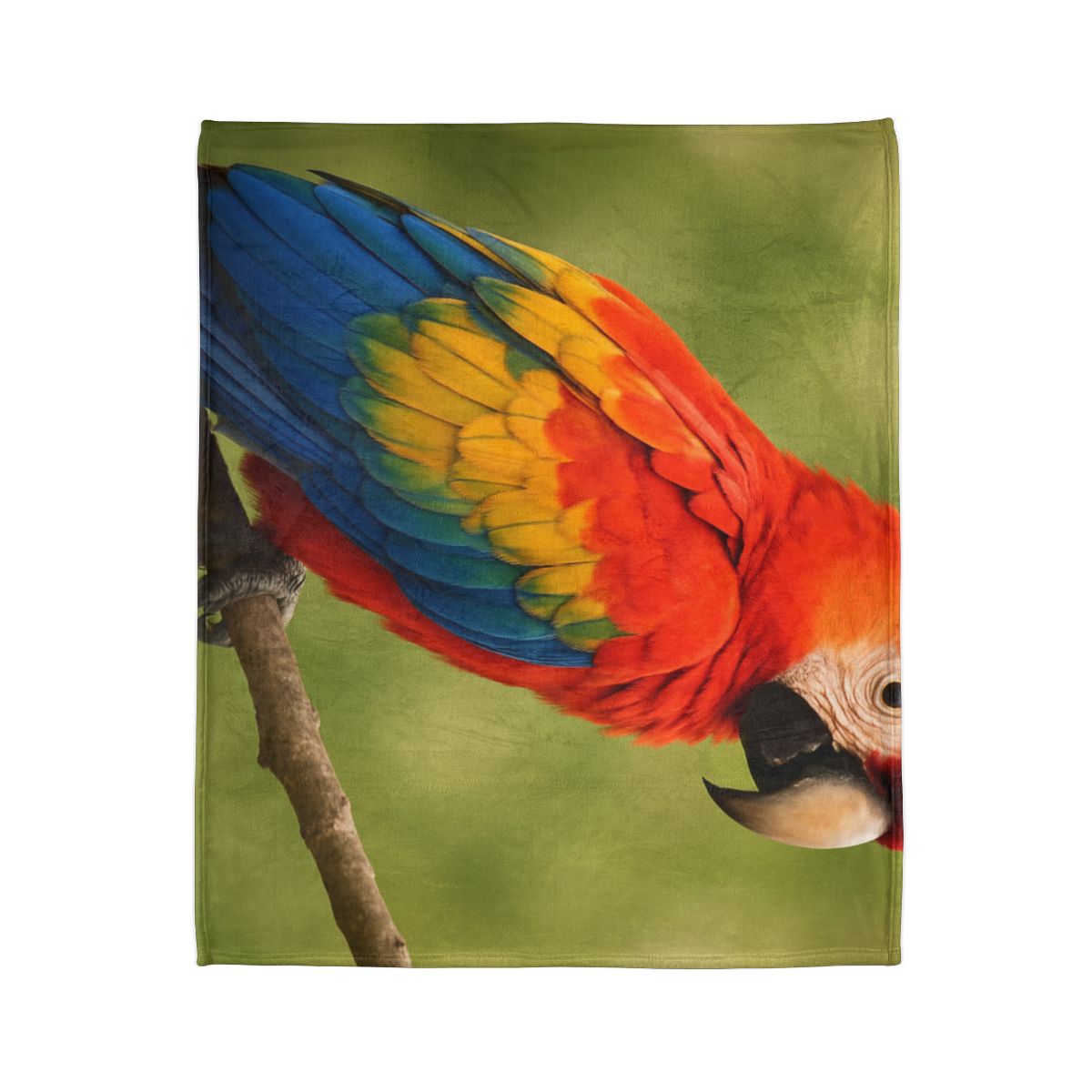 Crimson Cascade Scarlet Macaw unique gift blanketscustom blankets