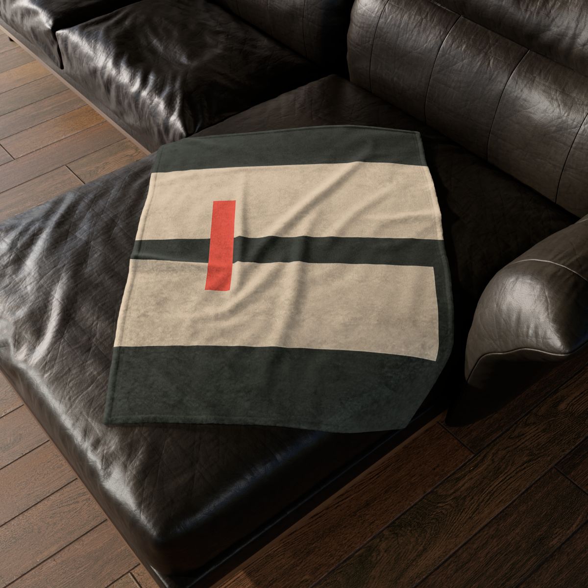 Offset Rectangle Pause soft fleece blankets