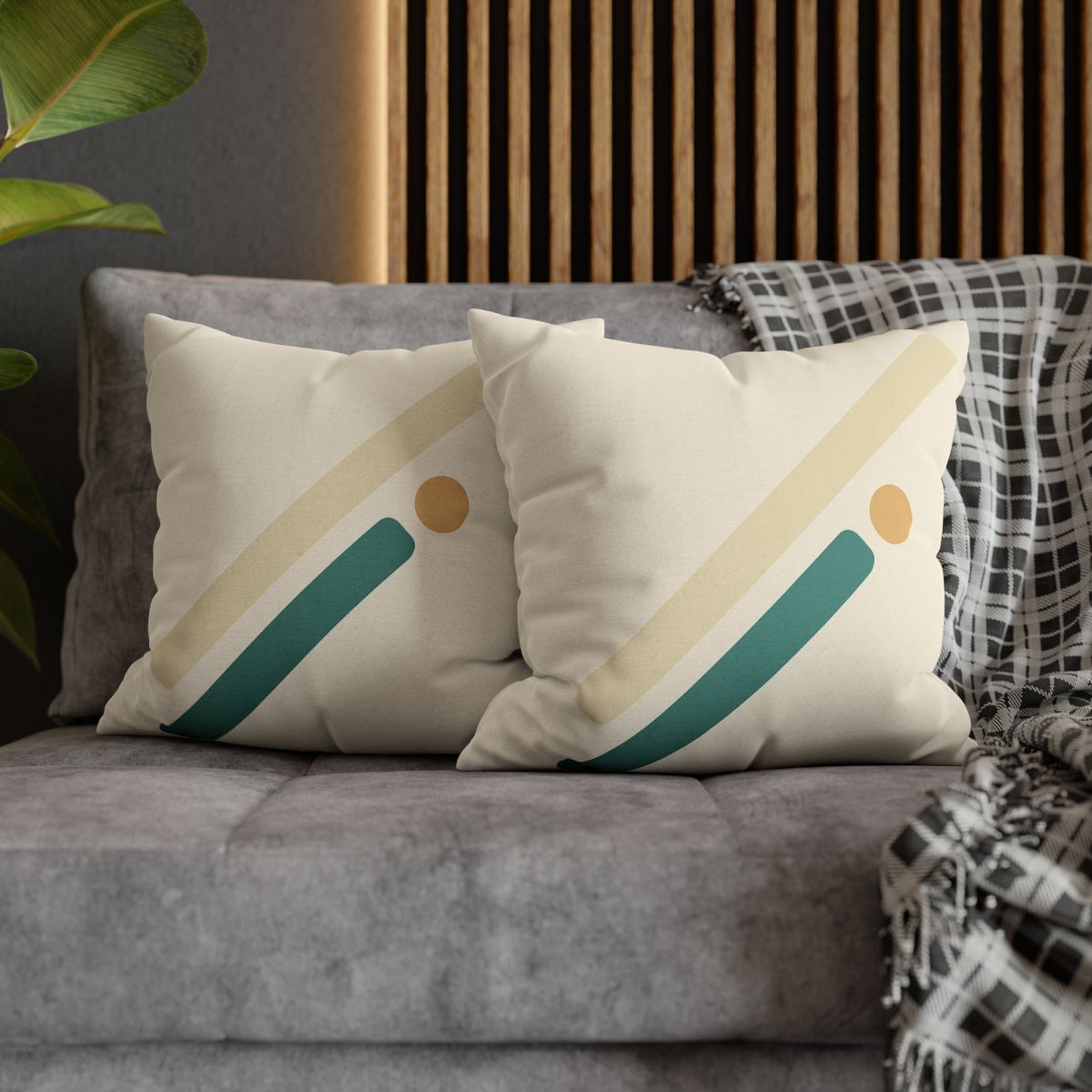 Sparse Diagonal Stripe Pair soft cotton pillow cases