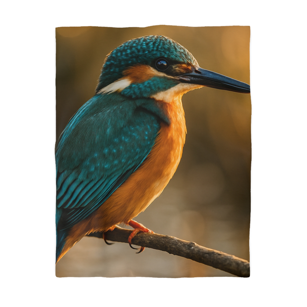 Emerald Glide Common Kingfisher personalized bedding duvets