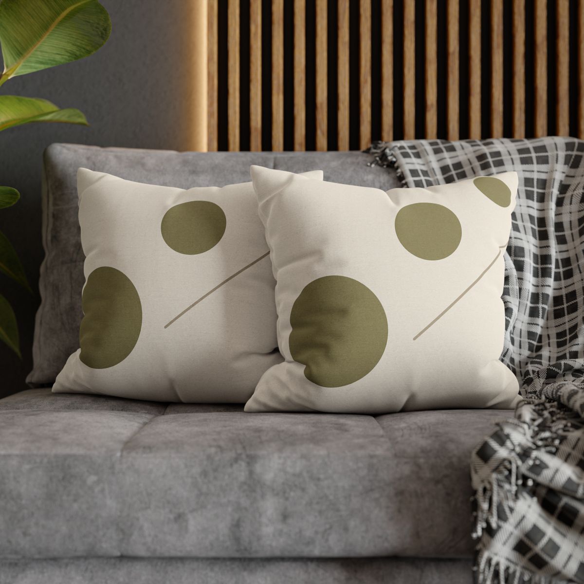Triad Of Circles With Open Line soft cotton pillow cases