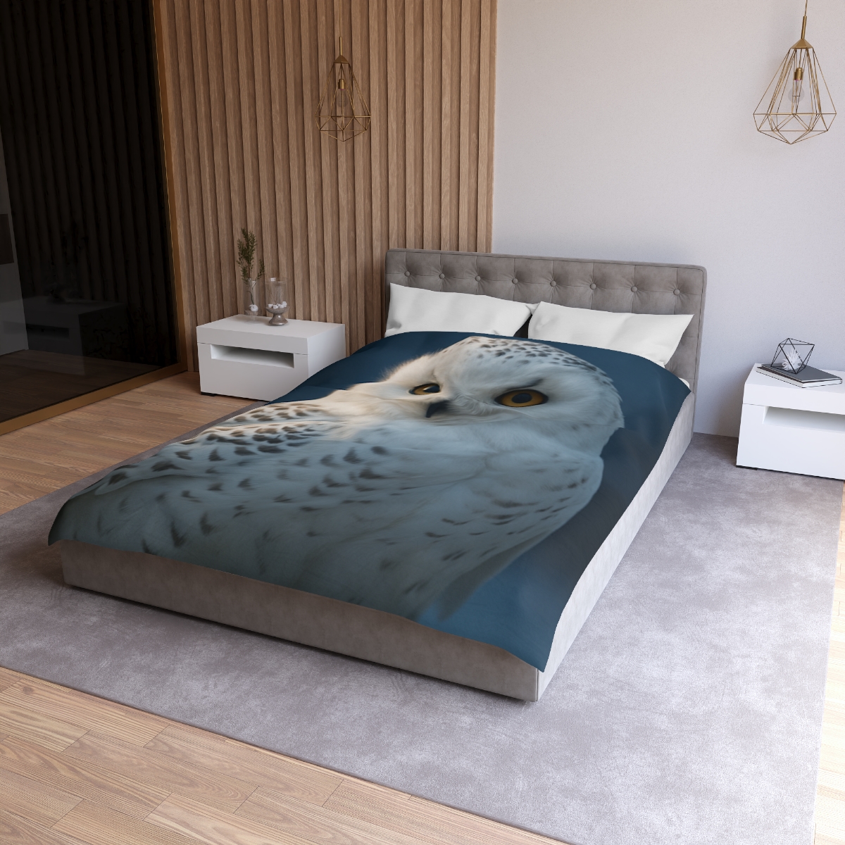 Midnight Watch Snowy Owl personalized bedding duvets