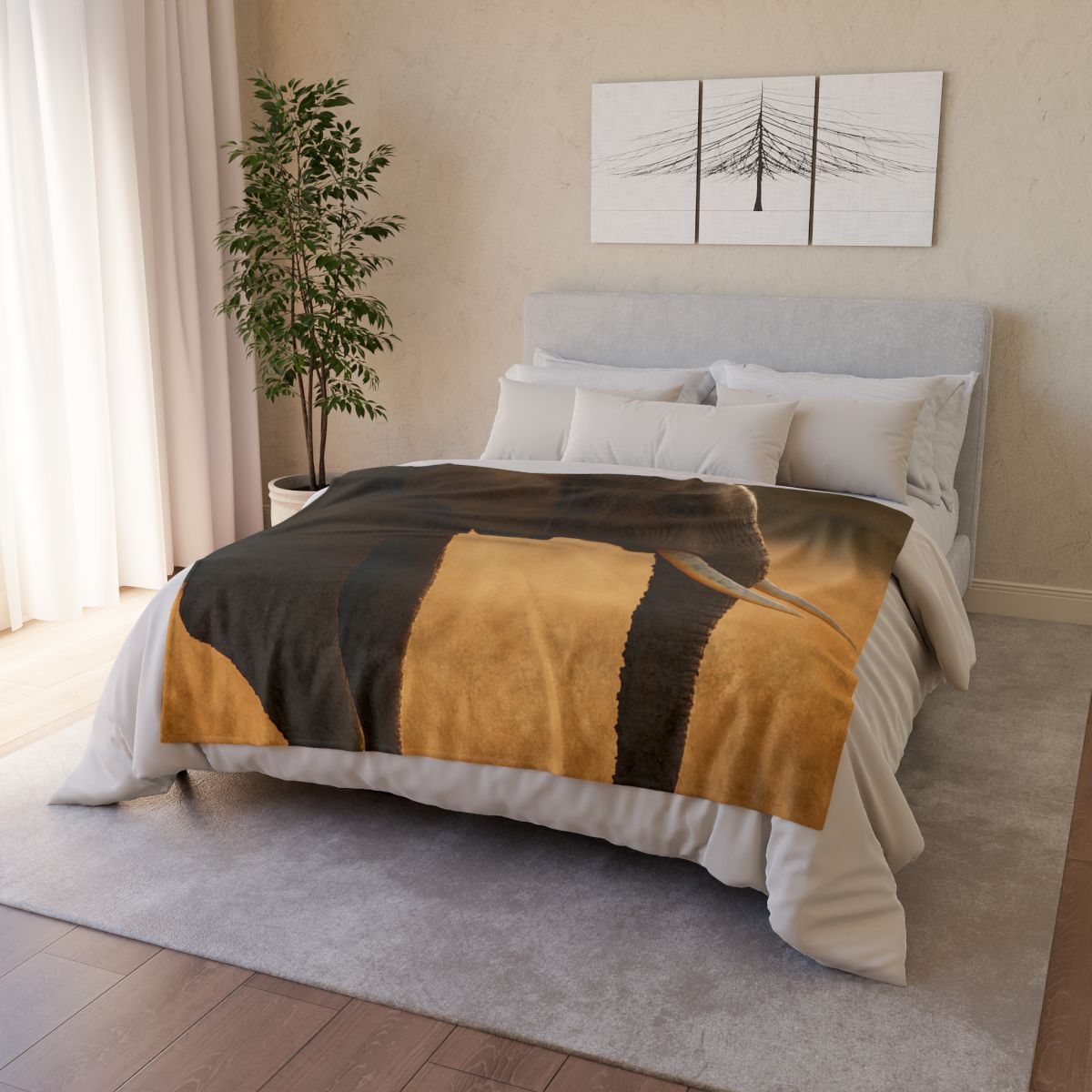 Gilded Horizon African Elephant unique gift blanketscustom blankets