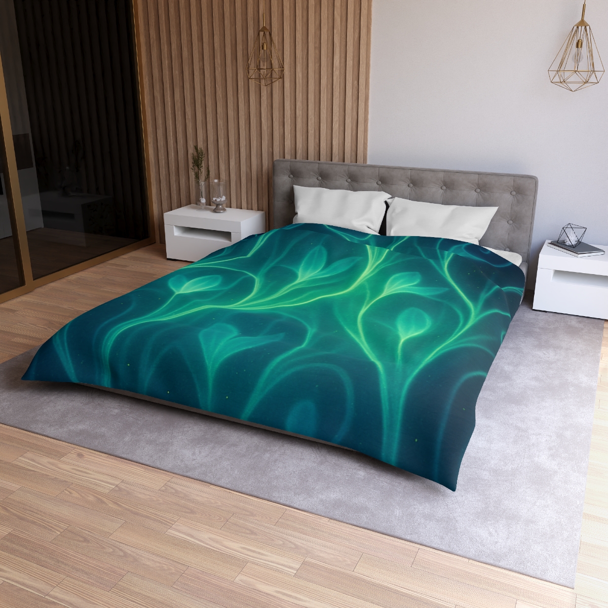 Vine Curl Aurora Lattice designer printed duvets
