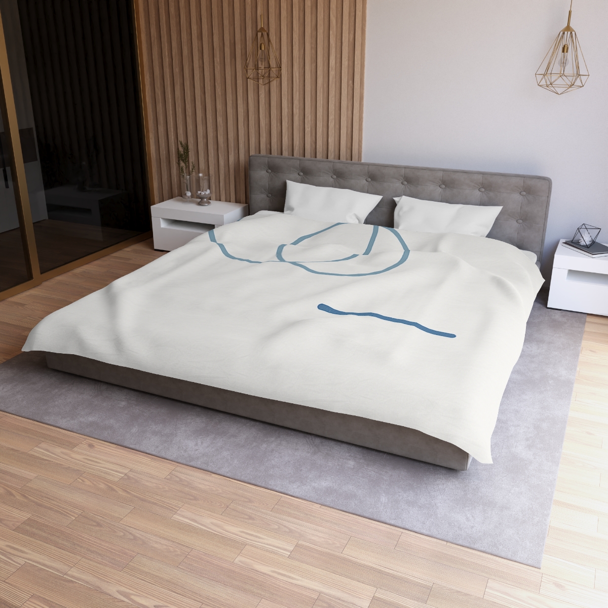 Offset Rings With Quiet Line custom duvets