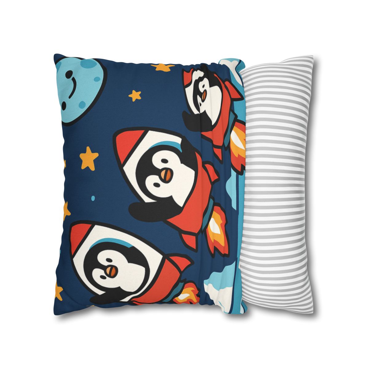 Rocket Penguin Crew soft cotton pillow cases