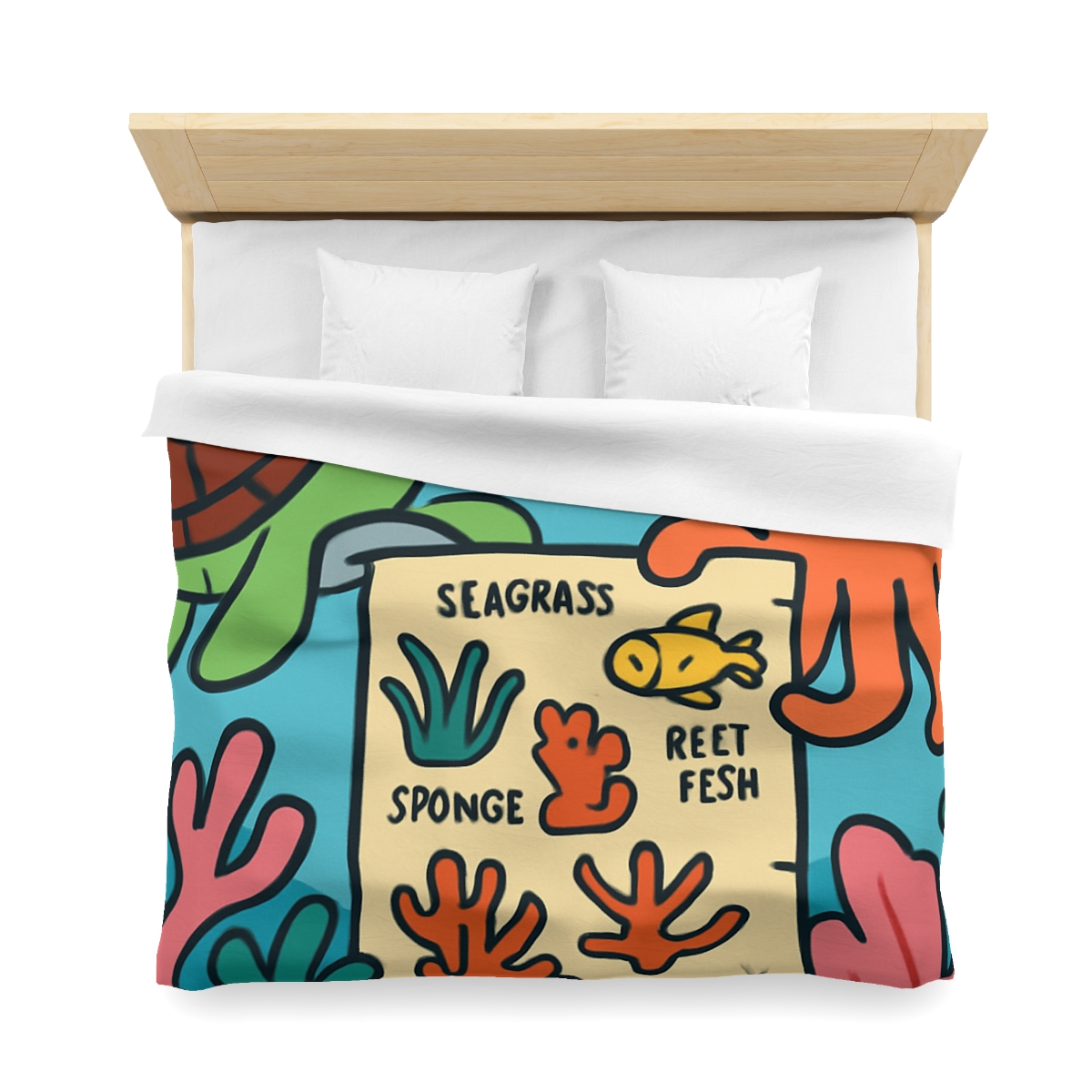 Coral Reef Map Makers personalized bedding duvets