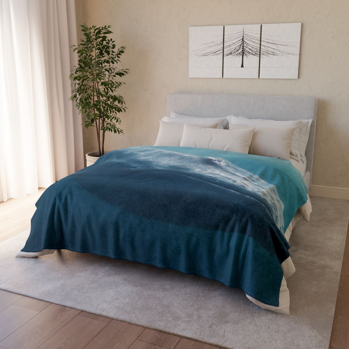 Ocean Song Blue Whale personalized cozy blankets