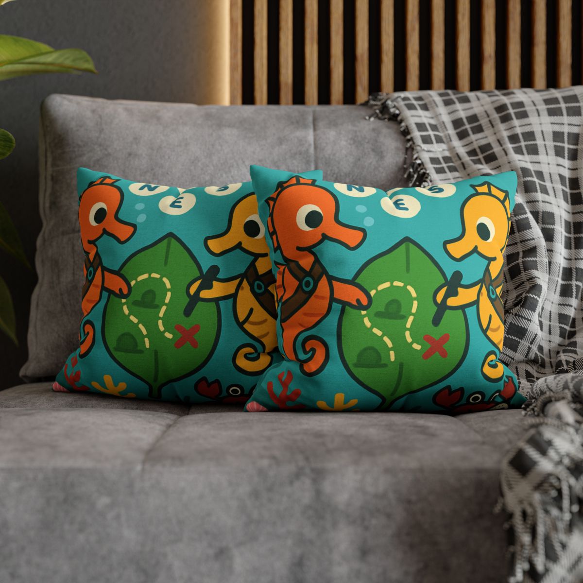Underwater Map Makers The Seahorse Scouts custom pillow cases