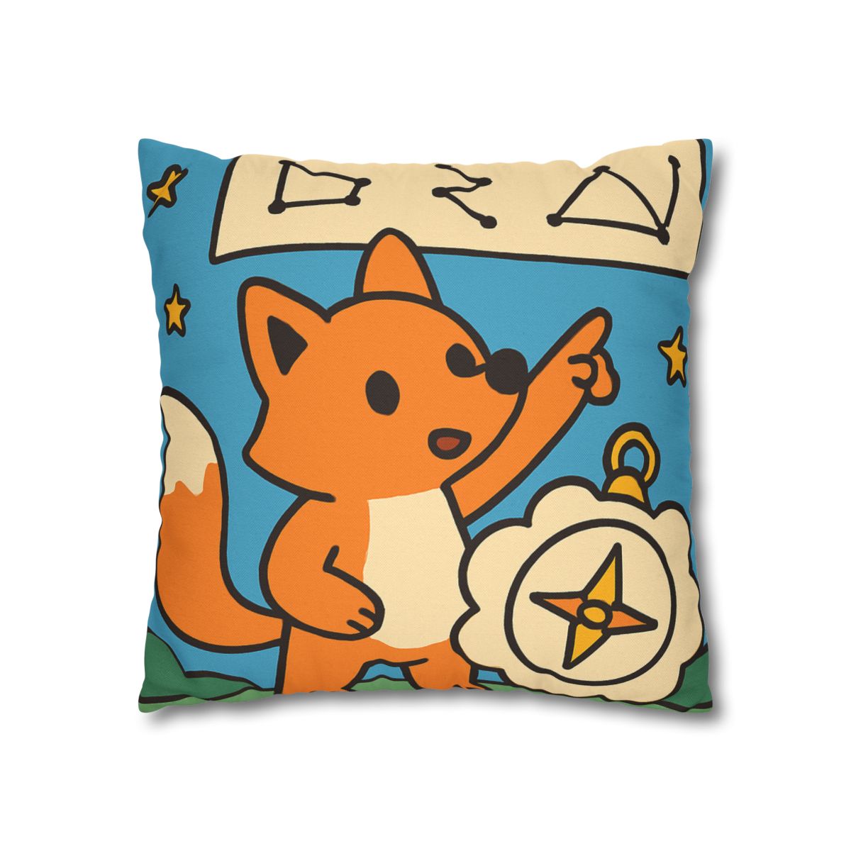 Sky Map Fox And The Cloud Compass designer print pillow cases