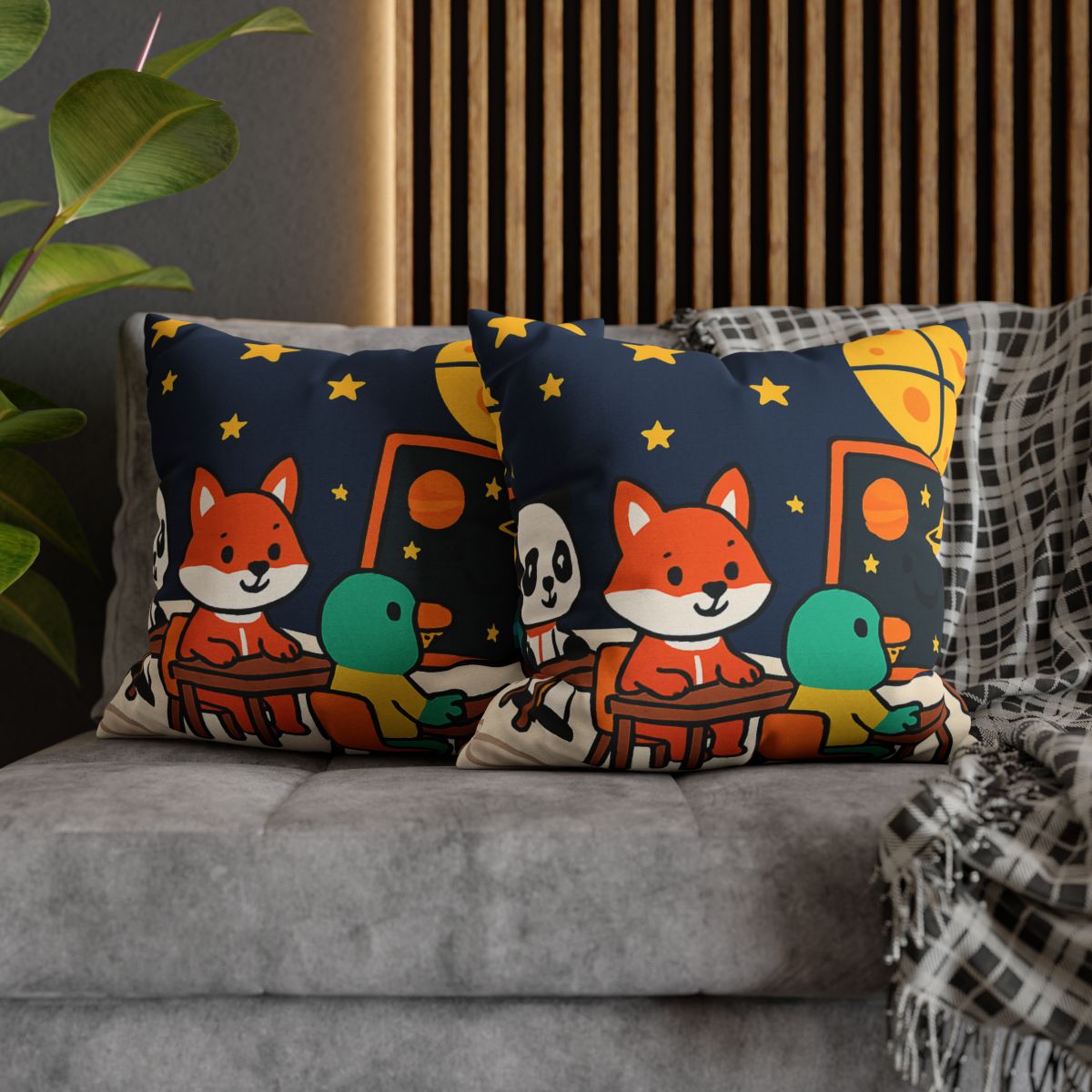Space School For Curious Critters comfortable bedding pillow covers