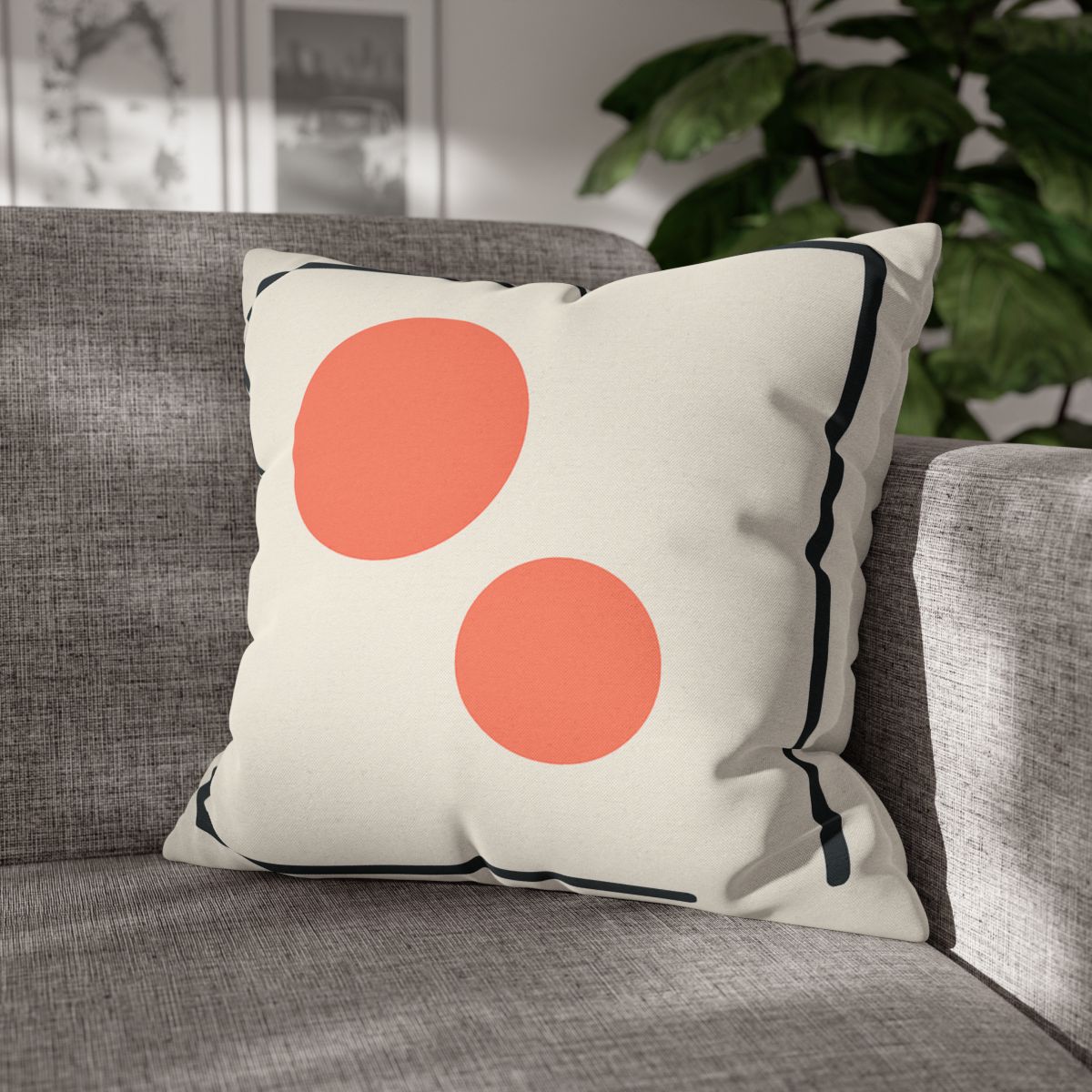 Asymmetric Frame Gap With Two Discs soft cotton pillow cases
