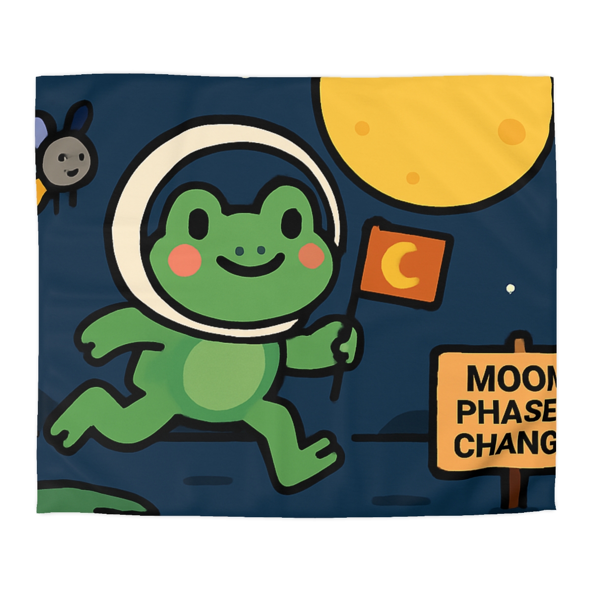Moonlight Marsh Frog Astronaut warm winter duvets