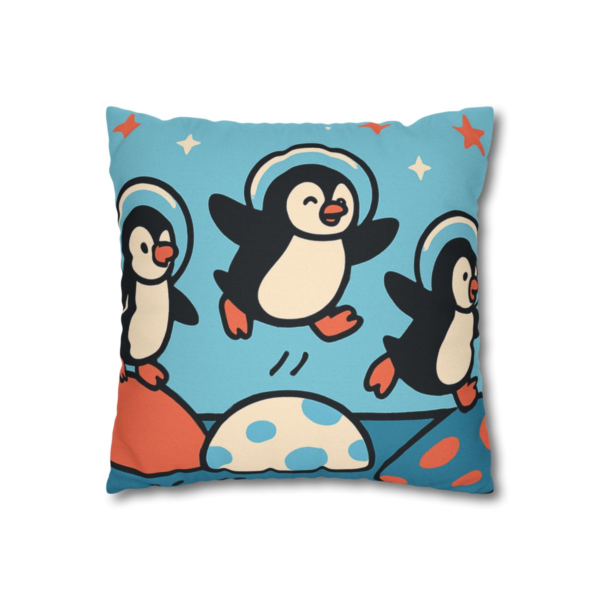 Planet Hopper Penguins trendy patterned pillow cases