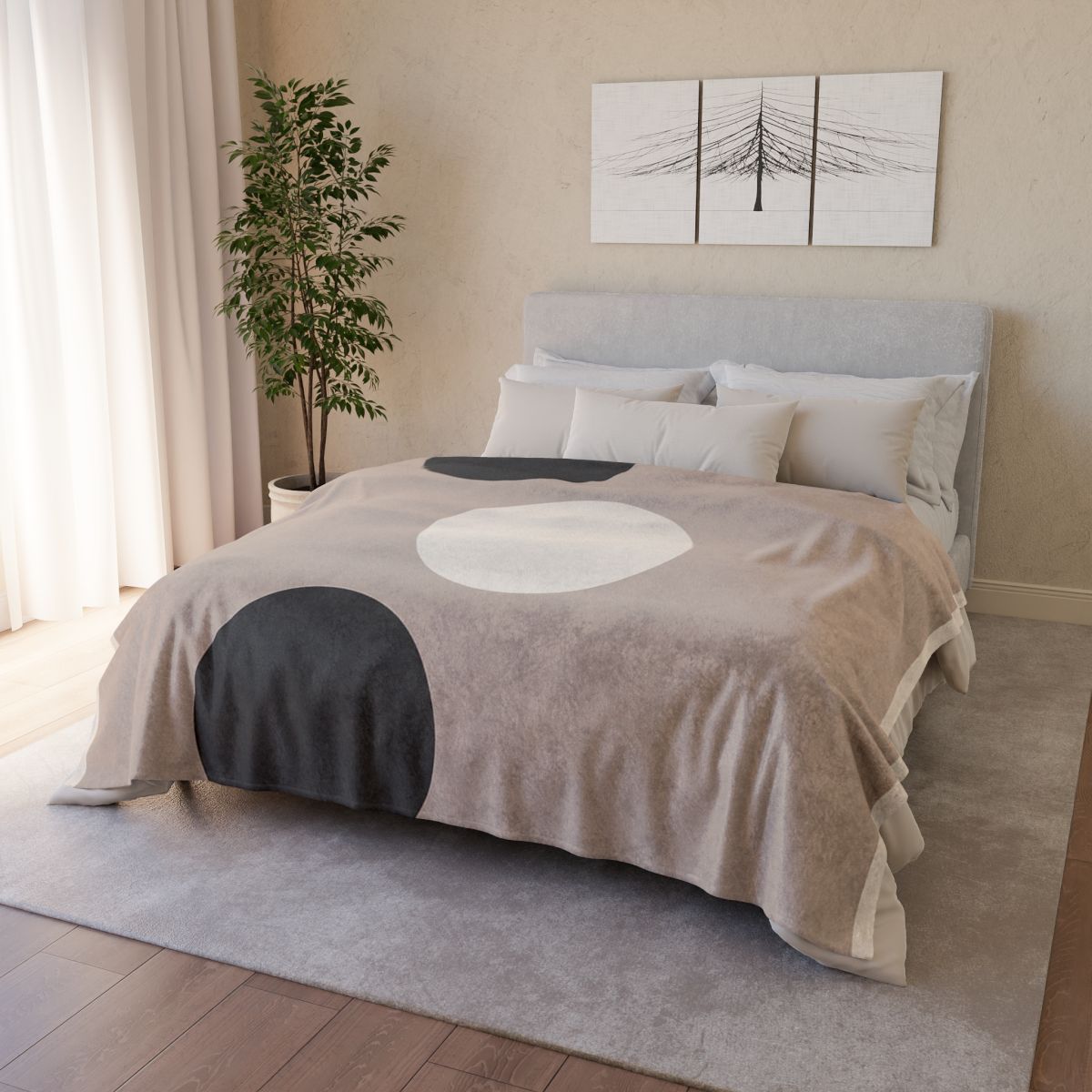 Staggered Trio Of Coins personalized cozy blankets