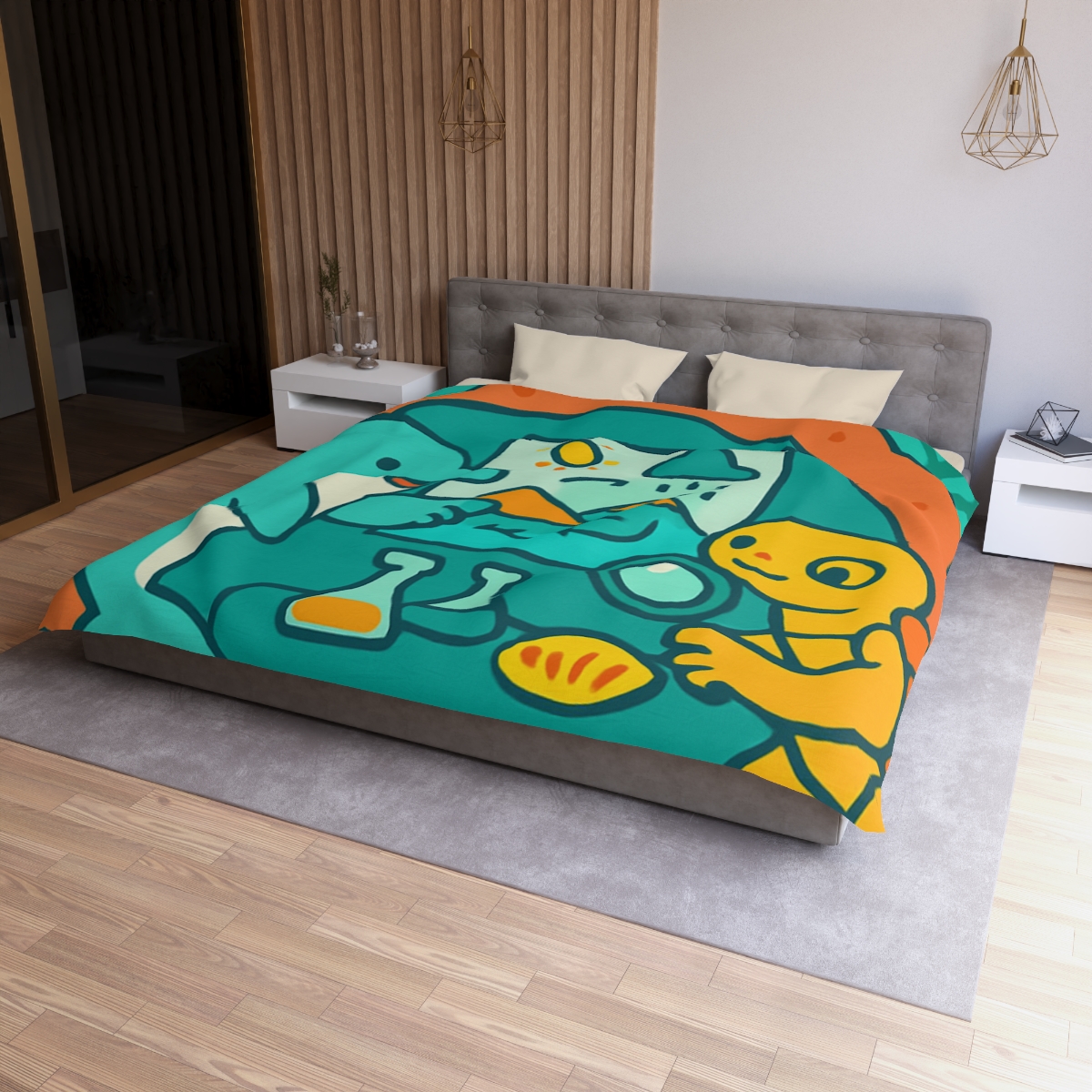 Coral Reef Science Lab designer printed duvets