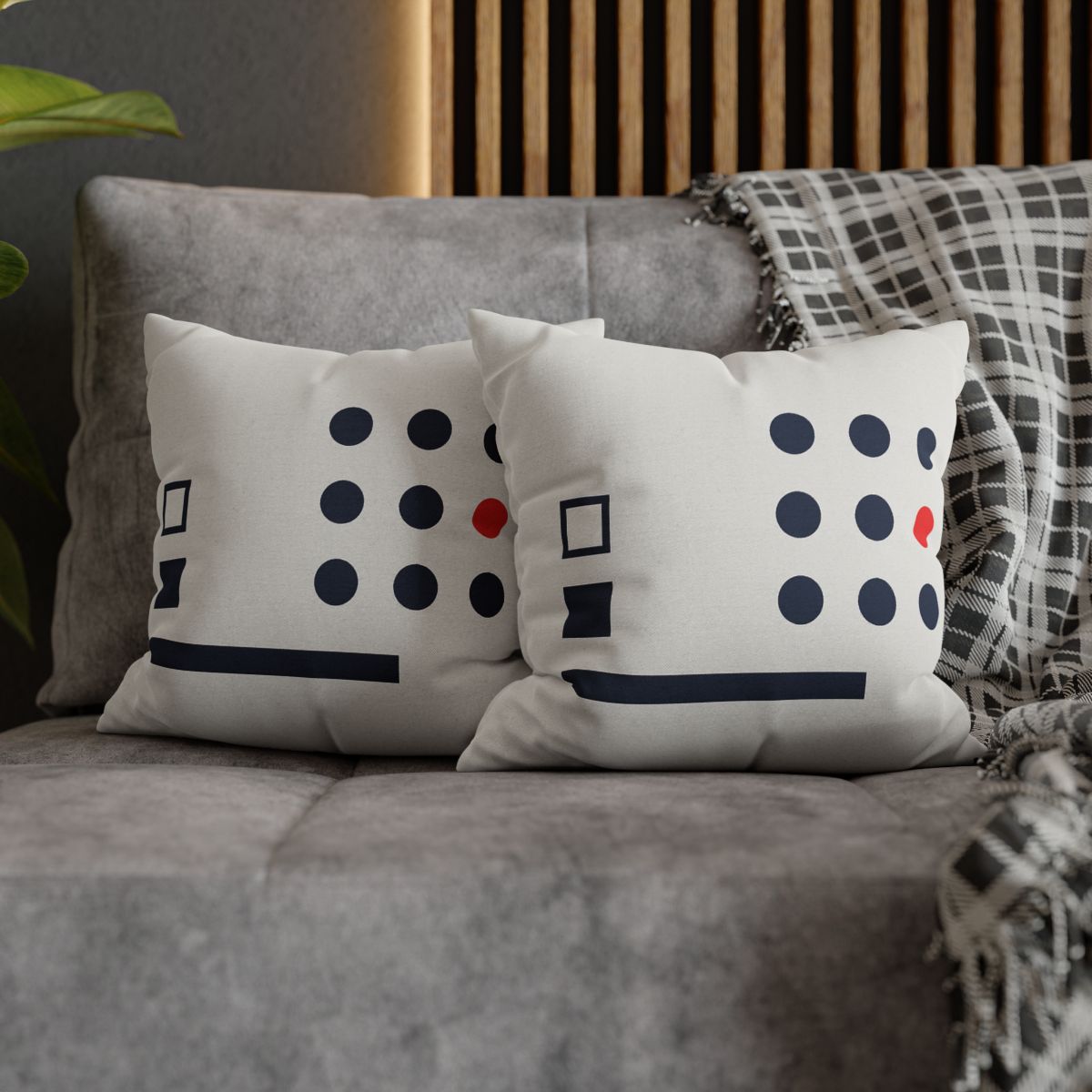 Missing Cell Dot Grid With Long Bar personalized pillow covers