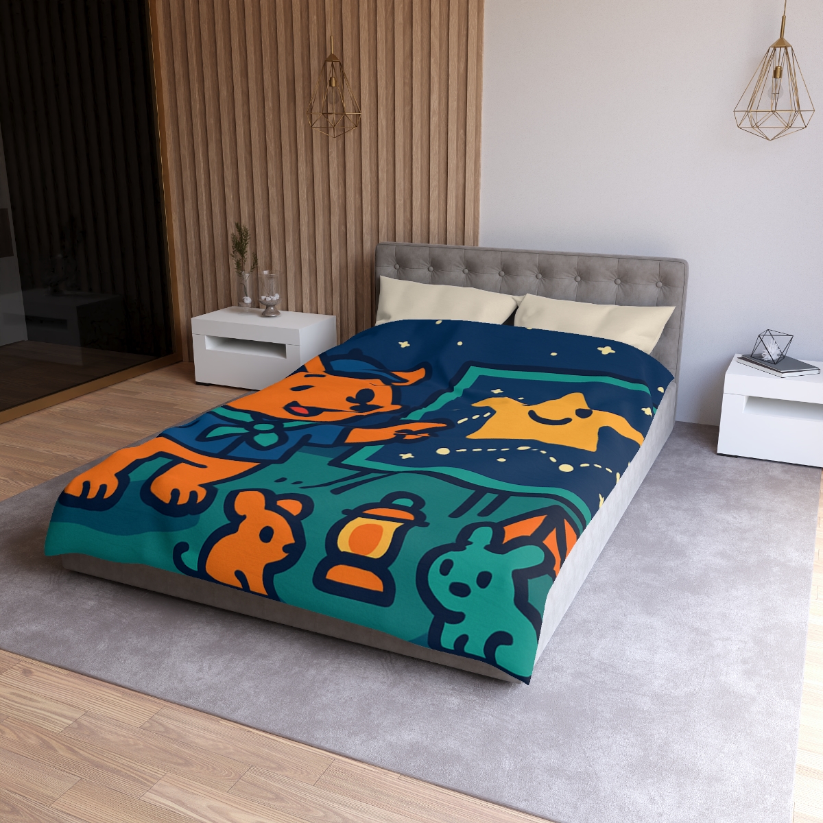 Stargazing Fox Scouts personalized bedding duvets
