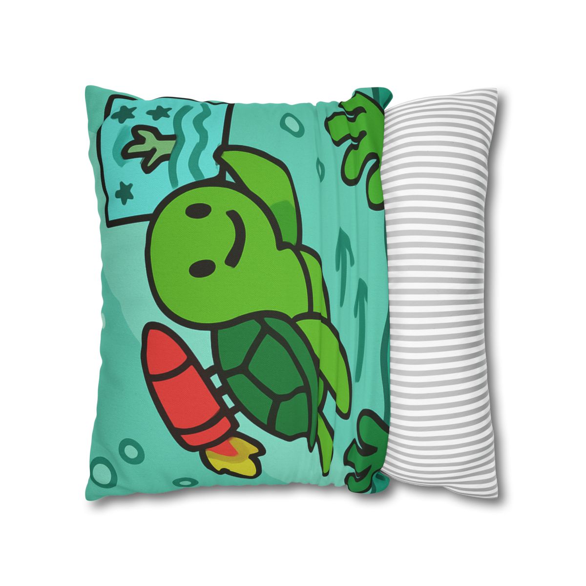 Underwater Rocket Turtle designer print pillow cases