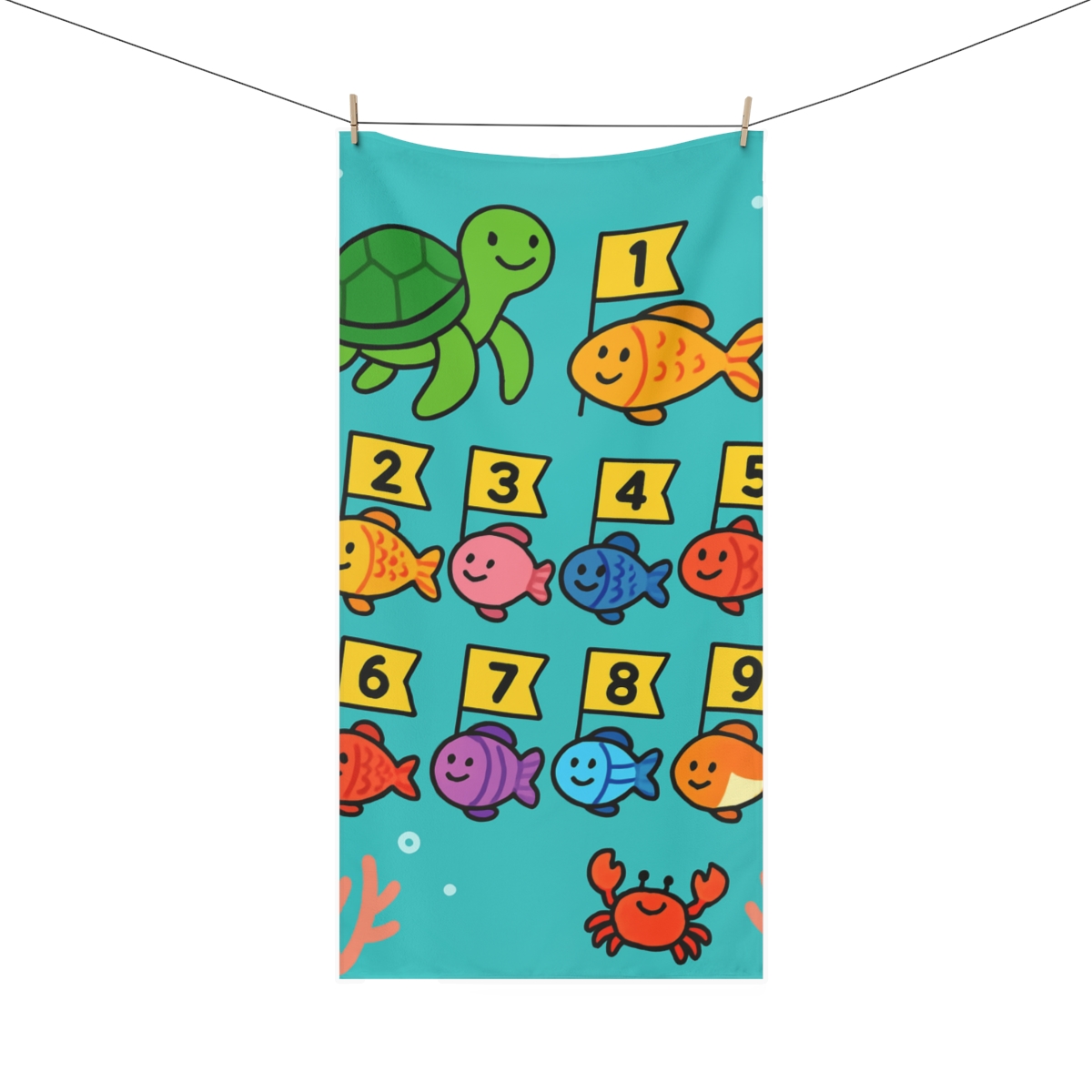 Coral Reef Math Parade trendy hand towels