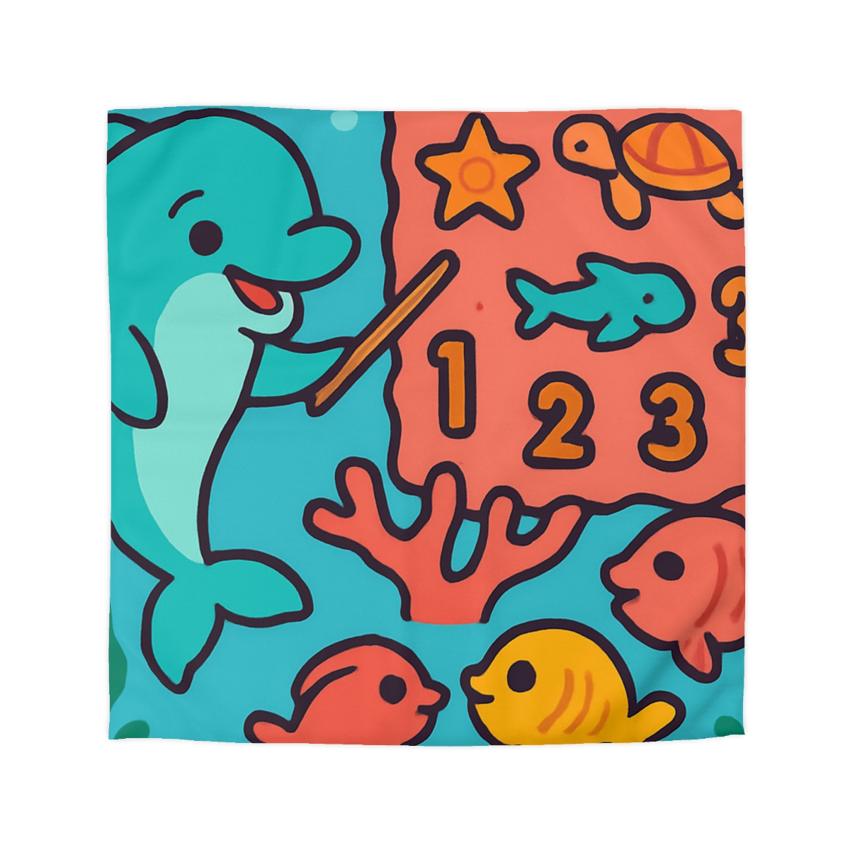 Cosmic Coral Reef Classroom personalized bedding duvets