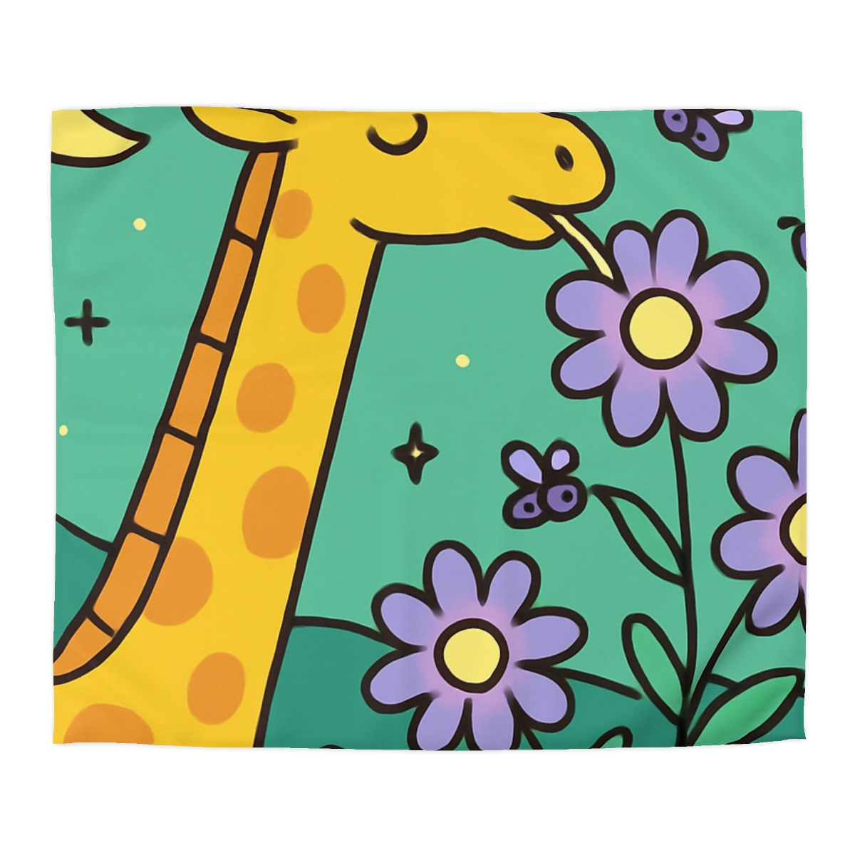 Galactic Garden Giraffe trendy bedroom duvets