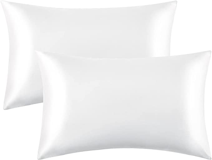 Set Of 2 Satin Silk Pillowcases For Hair And Skin With Envelope Closure