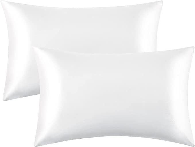 Set Of 2 Satin Silk Pillowcases For Hair And Skin With Envelope Closure