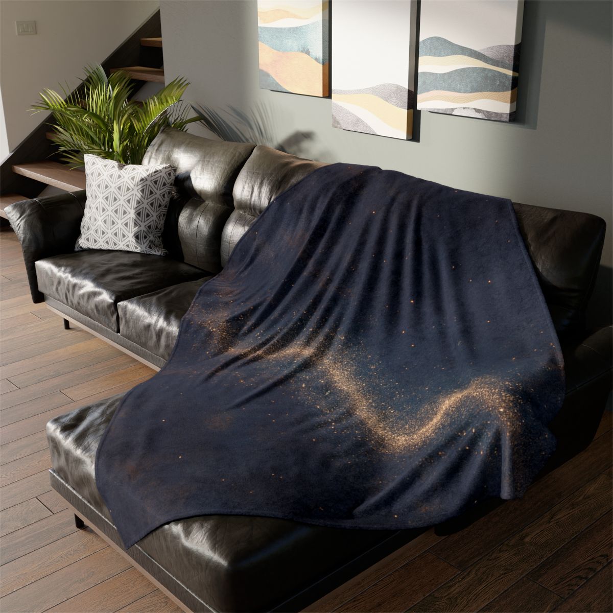 Stellar Dust Cascade personalized cozy blankets